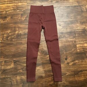 Brown‎ ribbed leggings - size small